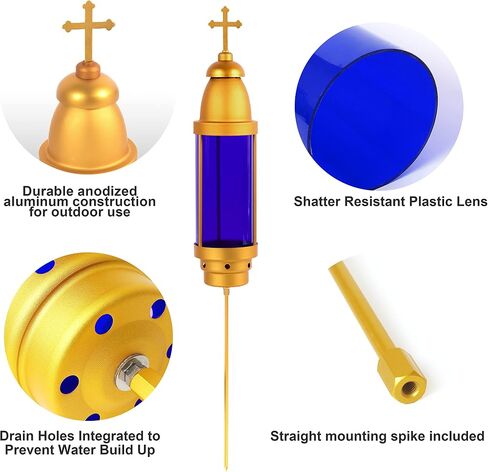 Greek Cross Cemetery Lights by Eternal Light,Greek Cross Memorial Light,Greek Cross Vigil light,cemetery candle holder for grave,Grave Decorations for Cemetery,Blue in Saudi Arabia