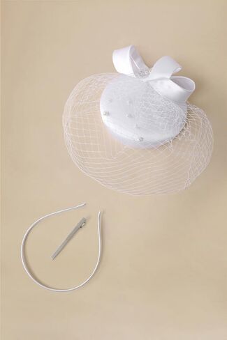 BABEYOND Fascinators Hats for Women - Tea Party British Derby Ladies Church Pillbox Hat with Veil for Bridal Wedding Party in Kuwait