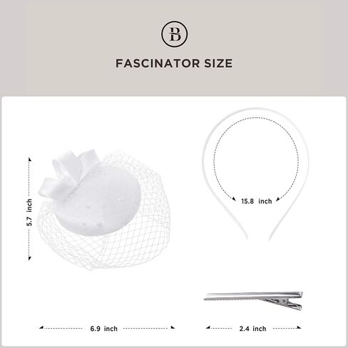 BABEYOND Fascinators Hats for Women - Tea Party British Derby Ladies Church Pillbox Hat with Veil for Bridal Wedding Party in Kuwait