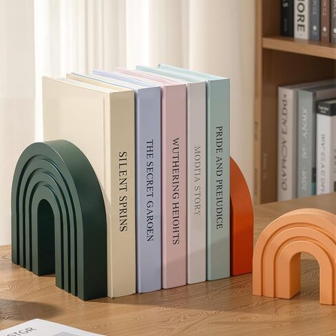 Set of 3 Boho Shelf Decoration Wooden Arch Decor Wood Rainbow Arch Mantel Book Ends for Table Living Room Office Nursery Home Aesthetic Decorations in Kuwait