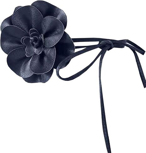 WENLOOY Women Boho PU Leather Big Flower Waist Belt Dresses Tie Bow Waist Band in Saudi Arabia