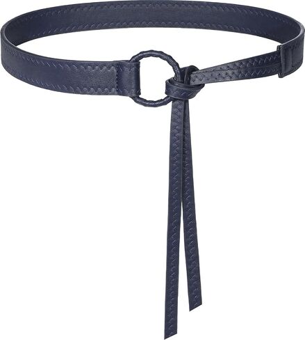 Knotted Waist Belt for Women PU Leather Thin Strap Belt for Dresses in Saudi Arabia