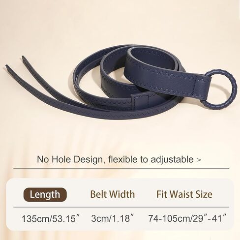 Knotted Waist Belt for Women PU Leather Thin Strap Belt for Dresses in Saudi Arabia