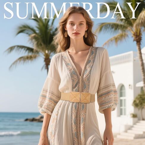 JASGOOD Straw Woven Elastic Belts for Women,Rattan Wide Stretchy belt for Dress and Boho Wear Ladies Raffia Braided Belt in Kuwait