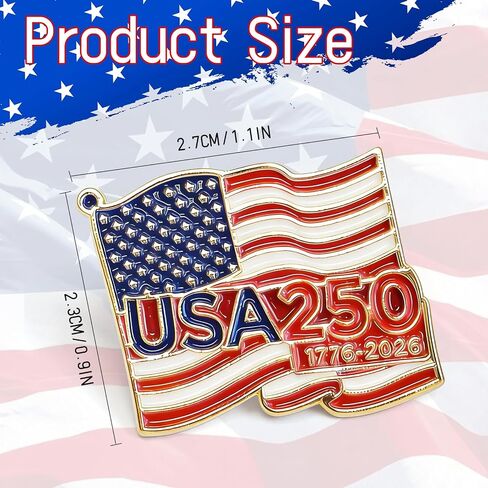 250th Anniversary lapel Pins, America Flag Pins Bulk, Patriot Accessories 250 Years Of Freedom 1776-2026 for Patriot's Day Independence Day in Saudi Arabia