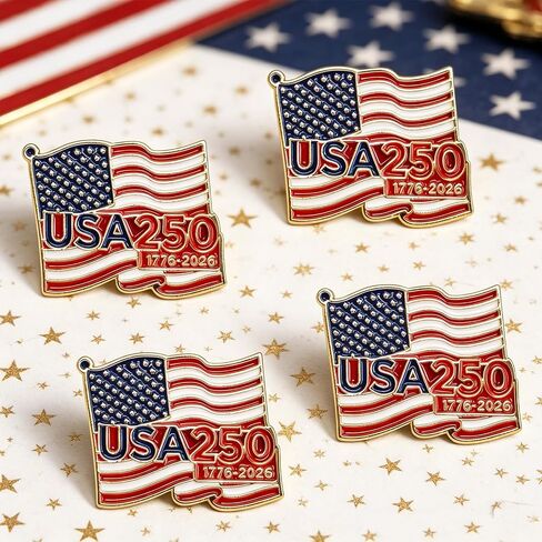250th Anniversary lapel Pins, America Flag Pins Bulk, Patriot Accessories 250 Years Of Freedom 1776-2026 for Patriot's Day Independence Day in Saudi Arabia