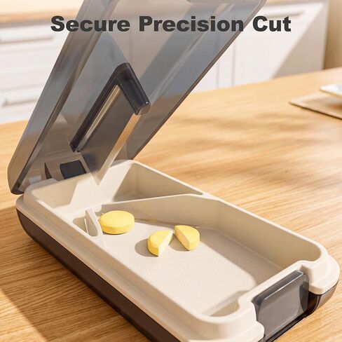 Fullicon Secure Precise Pill Cutter for Small Pills, Safe Tablet Slicer for Large Tiny Pills, Easy to Clean Coupe Pillule Portable Travel (Black) in Saudi Arabia