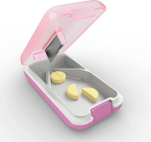 Fullicon Secure Precise Pill Cutter for Small Pills, Safe Tablet Slicer for Large Tiny Pills, Easy to Clean Coupe Pillule Portable Travel (Black) in Saudi Arabia
