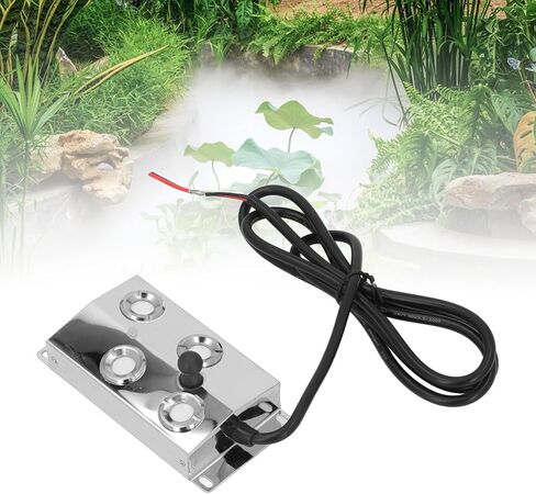 Ultrasonic Fogger Mist Maker 4 Heads DC45~48V 1.5m Cable IP67 4.5L H Output with Food Grade Stainless Steel for Pond Fountain Indoor Outdoor Humidifier in Kuwait
