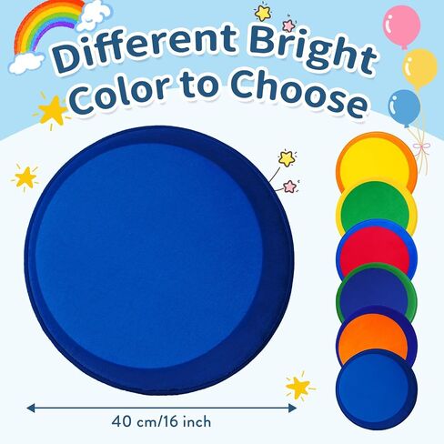 STARUIA 6 Pcs 16" Colorful Kids Carpet Circle Seats Classroom Playroom Rugs, Floor Cushions for Circle Time Round Rug, Soft Non Slip Home School Story Time Group Activity Learning Playing Areas in Saudi Arabia