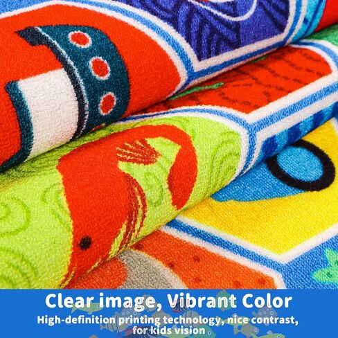 Kid Rug Ocean Sea Play Mat, 59"×39.4" Educational Playmat for Playroom Primary School Nylon Surface Non-Slip Latex Backing Preschool Rugs for Classroom Learning Area in Saudi Arabia