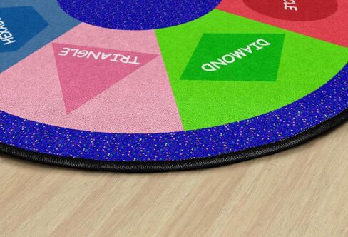 Flagship Carpets Shape Sorter Classroom Educational Area Rug for Kids and Teachers, Durable Quality for Schools, Preschool, Daycare, Learning Centers, and Home, 6' Round - Blue in Kuwait