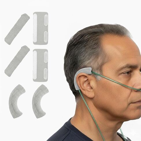 6Pcs Nasal Cannula Ear Cushions,Soft Oxygen Tubing Protectors,Comfort Ear Pads,for Prevent Cheek Indentation Discomfort and Oxygen Users to Help Relieve Ear Pain(Grey) in Saudi Arabia