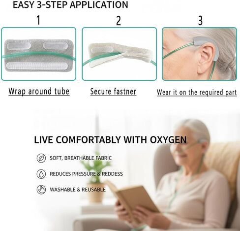 6Pcs Nasal Cannula Ear Cushions,Soft Oxygen Tubing Protectors,Comfort Ear Pads,for Prevent Cheek Indentation Discomfort and Oxygen Users to Help Relieve Ear Pain(Grey) in Saudi Arabia