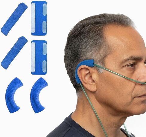 6Pcs Nasal Cannula Ear Cushions,Soft Oxygen Tubing Protectors,Comfort Ear Pads,for Prevent Cheek Indentation Discomfort and Oxygen Users to Help Relieve Ear Pain(Grey) in Saudi Arabia