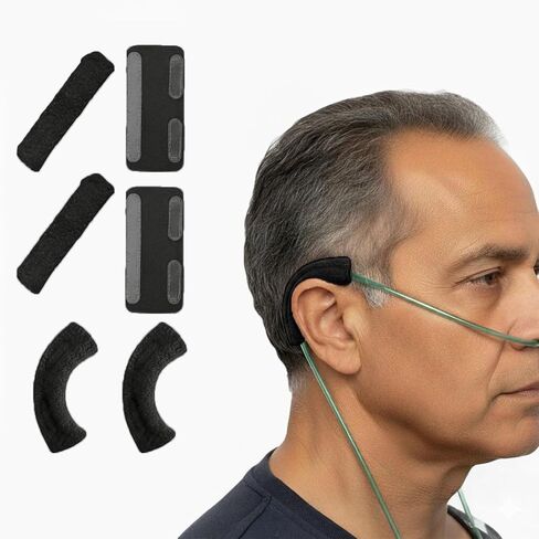 6Pcs Nasal Cannula Ear Cushions,Soft Oxygen Tubing Protectors,Comfort Ear Pads,for Prevent Cheek Indentation Discomfort and Oxygen Users to Help Relieve Ear Pain(Grey) in Saudi Arabia