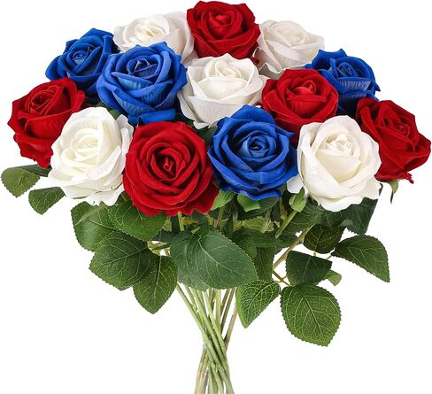 Auihiay 14PCS Pink Fake Roses, Artificial Roses Flowers with Long Stems for Mother's Day, Valentine's Day, Wedding Bouquet, Baby Shower, Birthday, Home & Party Decor in Kuwait