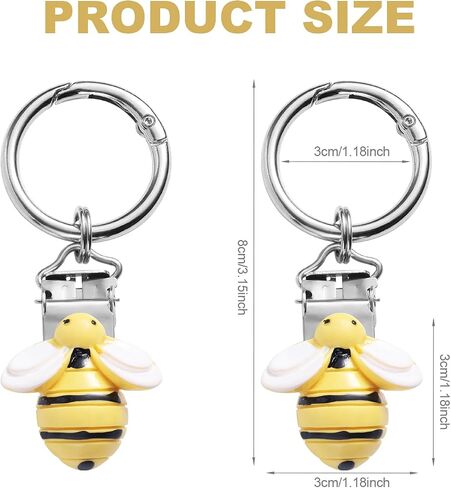 Gosknor 2pcs Hat Holder for Travel on Bag, Cute Bee Shape Hat Clips Resin and Zinc Alloy Fastener Clips for Backpacks Wallets Luggage Practical Travel Accessories (Yellow) in Kuwait