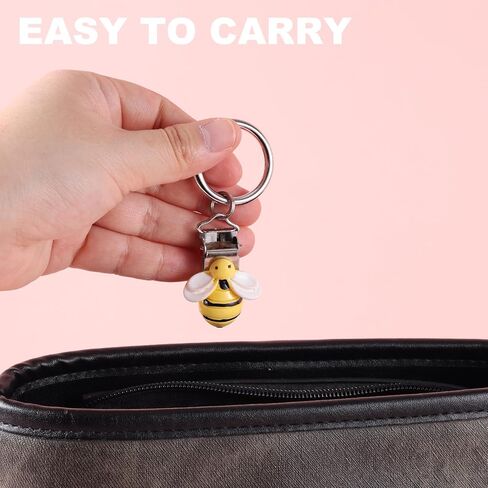 Gosknor 2pcs Hat Holder for Travel on Bag, Cute Bee Shape Hat Clips Resin and Zinc Alloy Fastener Clips for Backpacks Wallets Luggage Practical Travel Accessories (Yellow) in Kuwait