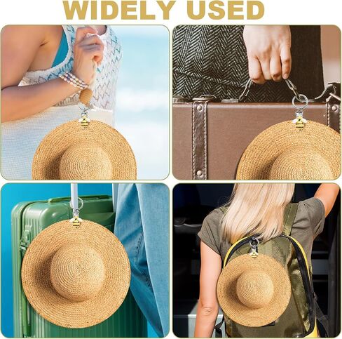 Gosknor 2pcs Hat Holder for Travel on Bag, Cute Bee Shape Hat Clips Resin and Zinc Alloy Fastener Clips for Backpacks Wallets Luggage Practical Travel Accessories (Yellow) in Kuwait