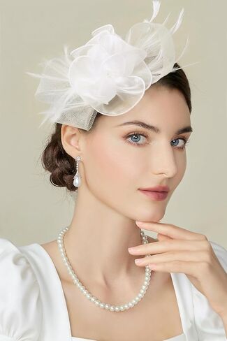 BABEYOND Fascinators Hats for Women - Tea Party Hats Fascinators Kentucky Tulle Ribbon Derby Headband for Wedding Cocktail in Kuwait