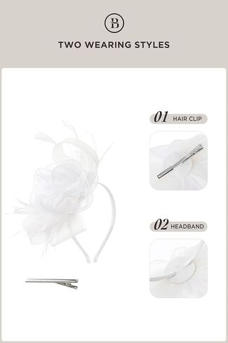 BABEYOND Fascinators Hats for Women - Tea Party Hats Fascinators Kentucky Tulle Ribbon Derby Headband for Wedding Cocktail in Kuwait