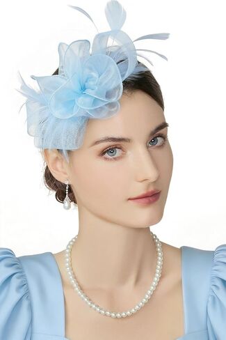 BABEYOND Fascinators Hats for Women - Tea Party Hats Fascinators Kentucky Tulle Ribbon Derby Headband for Wedding Cocktail in Kuwait