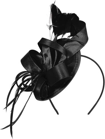 Century Star Kentucky Fascinator-Derby Hats for Women 2026 - Feather & Ribbon Hair Clip Headband Tea Party Wedding Church Hat in Kuwait