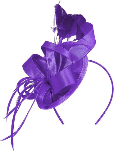 Century Star Kentucky Fascinator-Derby Hats for Women 2026 - Feather & Ribbon Hair Clip Headband Tea Party Wedding Church Hat in Kuwait