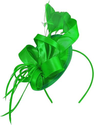 Century Star Kentucky Fascinator-Derby Hats for Women 2026 - Feather & Ribbon Hair Clip Headband Tea Party Wedding Church Hat in Kuwait