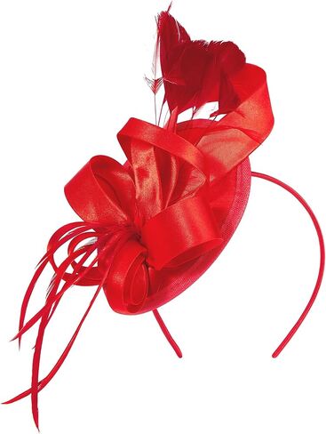 Century Star Kentucky Fascinator-Derby Hats for Women 2026 - Feather & Ribbon Hair Clip Headband Tea Party Wedding Church Hat in Kuwait