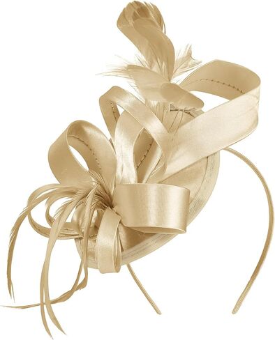 Century Star Kentucky Fascinator-Derby Hats for Women 2026 - Feather & Ribbon Hair Clip Headband Tea Party Wedding Church Hat in Kuwait