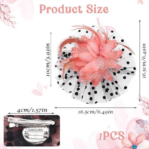 Molain Fascinators Hat for Women Tea Party, Feather Mesh Headband Hair Clip Vintage Cocktail Wedding Church Hat(Rose Red) in Kuwait