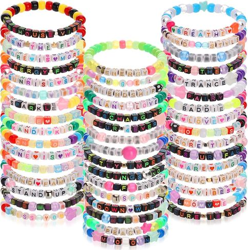 Music Bracelets Set Glow in The Dark Candy Stretch Scene Bracelets Stack Multi Color Beaded Music Cuffs Jewelry Festival Trinkets for Women Men Edm Party Music in Kuwait