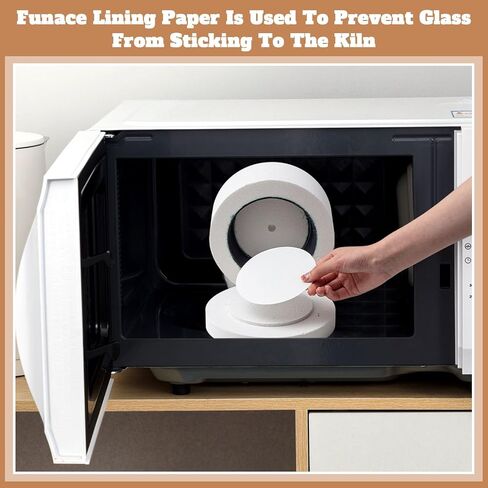 Tujoe Large Microwave Kiln with 50 Pcs Kiln Paper Professional Glass Jewelry DIY Tools Ceramic Kiln Pottery Kilns Kit for Home Use Glass Fusing Melting Jewelry Making Fuseworks Beginners in Kuwait