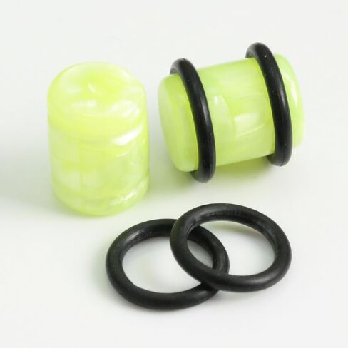 Acrylic Black/White/Pink/Green 4 Pairs Ear Solid Plugs with O-Ring Stretching Set Hypoallergenic Gauges Expanders Hard Plug Kit Plastic Body Piercing Jewelry Tuneles De Oreja Para Hombre Men Women in Saudi Arabia