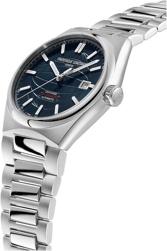 Frederique Constant Mens Swiss Automatic Highlife COSC Silver-Tone Stainless Steel Watch with Bracelet and Additional Navy Rubber Strap, Style: FC-303BL3NH6B in Saudi Arabia