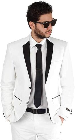 Slim Fit 2 Button Notch Lapel Tuxedo Jacket Satin Collar Dinner Blazer AZAR in Saudi Arabia
