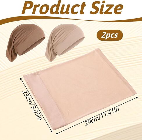 2 Pcs Hijab Cap Undercaps for Hijab No Slip Women Solid Color Hijabs Cap Islamic Muslim Hijabs Undercap with Brim for Turban Tube Neck Cover (Dark Brown, Beige) in Kuwait
