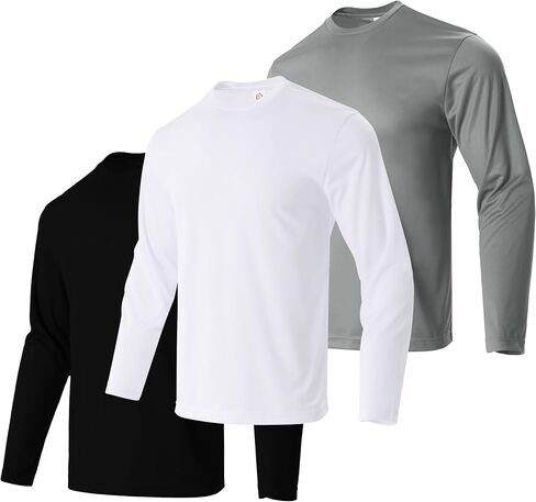 TanBridge Men's UPF 50+ Sun Protection Shirts Long Sleeve Hooded Rash Guard Work Shirts for Fishing,Construction 3 Packs in Saudi Arabia