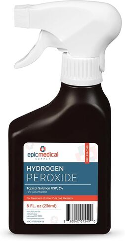 Epic Medical Supply Hydrogen Peroxide Spray 3% USP - First Aid Antiseptic for Cuts & Scrapes - Multi-Purpose Cleaner - 8oz / 236ml Trigger Spray Bottle (1) in Kuwait