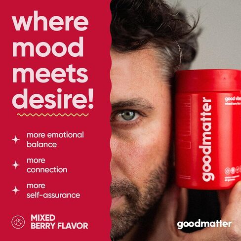 Good Vibes Daily Mood & Intimacy Support Gummies for Women and Men w/Clinically-Studied Saffron, Maca Root, S7 Nitric Oxide Complex & Ashwagandha – Wild Berry Flavor (60 Count) in Kuwait