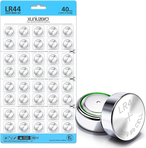 LR44 Batteries 40 Count, High Capacity AG13 357 303 SR44 L1154F A76 Premium Alkaline Battery 1.5V Button Coin Cell Batteries in Kuwait