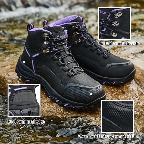 للنساء أحذية المشي لمسافات طويلة مقاومة للماء مقاومة للانزلاق دعم الكاحل متنفس راحة طوال اليوم للرحلات في الهواء الطلق تخييم درب المشي in Kuwait