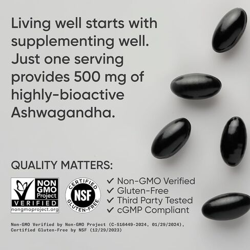 Sports Research® Ashwagandha Softgels with Coconut MCT Oil - Natural Ayurvedic Adaptogen Made with Shoden® Ashwa for Relaxation, Calm & Sleep Support - Gluten Free & Vegan Friendly - 120 Count in Kuwait