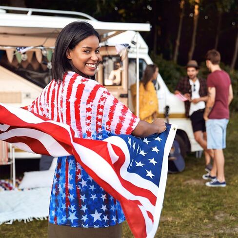 Janmercy Light up Women American Flag Kimono Cover up Patriotic USA 4th of July Kimono Cardigan 250th Anniversary Swimsuit Beach Cover up with LED for Celebration Party(Batteries Not Included) in Kuwait