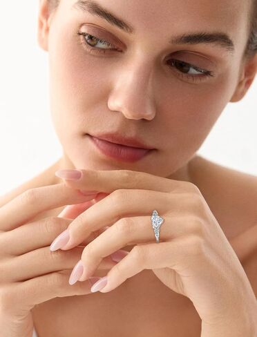 Moissanite Engagement Ring 1.2CT D Color VVS1 Clarity Heart Shaped 925 Sterling Silver Rings Bridal Wedding Promise Ring Infinity Love Jewelry for Women with Certificate Size 5-10 in Saudi Arabia