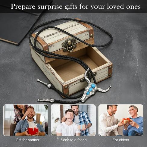 Bolo tie for men western necktie vintage style bow tie for men cowboy accessories gifts for men in Kuwait