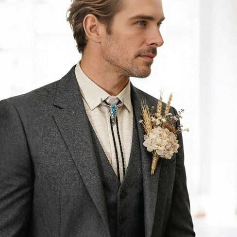 Bolo tie for men western necktie vintage style bow tie for men cowboy accessories gifts for men in Kuwait