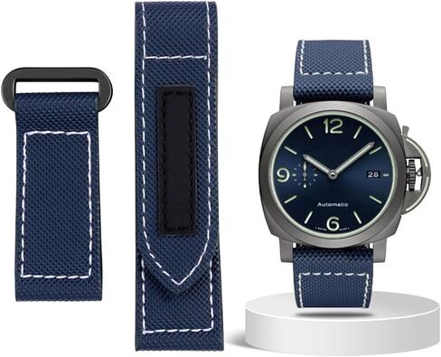 Carbon Fiber Check Nylon Canvas Strap For Panerai Lumino PAM01118 01661 Waterproof Watchband Bracelet 24mm Black Blue in Saudi Arabia